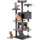 FDW Cat Scratching Tree, Height 139 cm, Play Tower for Cats with 2 Caves, 3 Platforms, 2 Sisal Balls, Climbing Tree, Multiple Levels, Ideal for 3-4 Cats, Grey/Navy FDW Cat Scratching Tree, Height 139 cm, Play Tower for Cats with 2 Caves, 3 Platforms, 2 Sisal Balls, Climbing Tree, Multiple Levels, Ideal for 3-4 Cats, Grey/Navy