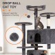 FDW Cat Scratching Tree, Height 139 cm, Play Tower for Cats with 2 Caves, 3 Platforms, 2 Sisal Balls, Climbing Tree, Multiple Levels, Ideal for 3-4 Cats, Grey/Navy FDW Cat Scratching Tree, Height 139 cm, Play Tower for Cats with 2 Caves, 3 Platforms, 2 Sisal Balls, Climbing Tree, Multiple Levels, Ideal for 3-4 Cats, Grey/Navy