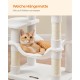 Feandrea Cat Scratching Post, 112cm High, Multi Level Cat Tree with 4 Scratching Posts, 2 Platforms, Hammock, Cave, Smoke Grey, PCT261G01 Feandrea Cat Scratching Post, 112cm High, Multi Level Cat Tree with 4 Scratching Posts, 2 Platforms, Hammock, Cave, Smoke Grey, PCT261G01