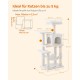 Feandrea Cat Scratching Post, 112cm High, Multi Level Cat Tree with 4 Scratching Posts, 2 Platforms, Hammock, Cave, Smoke Grey, PCT261G01 Feandrea Cat Scratching Post, 112cm High, Multi Level Cat Tree with 4 Scratching Posts, 2 Platforms, Hammock, Cave, Smoke Grey, PCT261G01
