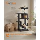 Feandrea Cat Scratching Post, 112cm High, Multi Level Cat Tree with 4 Scratching Posts, 2 Platforms, Hammock, Cave, Smoke Grey, PCT261G01 Feandrea Cat Scratching Post, 112cm High, Multi Level Cat Tree with 4 Scratching Posts, 2 Platforms, Hammock, Cave, Smoke Grey, PCT261G01