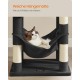 Feandrea Cat Scratching Post, 112cm High, Multi Level Cat Tree with 4 Scratching Posts, 2 Platforms, Hammock, Cave, Smoke Grey, PCT261G01 Feandrea Cat Scratching Post, 112cm High, Multi Level Cat Tree with 4 Scratching Posts, 2 Platforms, Hammock, Cave, Smoke Grey, PCT261G01