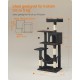 Feandrea Cat Scratching Post, 112cm High, Multi Level Cat Tree with 4 Scratching Posts, 2 Platforms, Hammock, Cave, Smoke Grey, PCT261G01 Feandrea Cat Scratching Post, 112cm High, Multi Level Cat Tree with 4 Scratching Posts, 2 Platforms, Hammock, Cave, Smoke Grey, PCT261G01