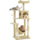 Feandrea Cat Scratching Post, 112cm High, Multi Level Cat Tree with 4 Scratching Posts, 2 Platforms, Hammock, Cave, Smoke Grey, PCT261G01 Feandrea Cat Scratching Post, 112cm High, Multi Level Cat Tree with 4 Scratching Posts, 2 Platforms, Hammock, Cave, Smoke Grey, PCT261G01