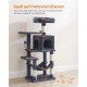Feandrea Cat Scratching Post, 112cm High, Multi Level Cat Tree with 4 Scratching Posts, 2 Platforms, Hammock, Cave, Smoke Grey, PCT261G01 Feandrea Cat Scratching Post, 112cm High, Multi Level Cat Tree with 4 Scratching Posts, 2 Platforms, Hammock, Cave, Smoke Grey, PCT261G01