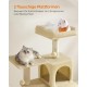 Feandrea Cat Scratching Post, 112cm High, Multi Level Cat Tree with 4 Scratching Posts, 2 Platforms, Hammock, Cave, Smoke Grey, PCT261G01 Feandrea Cat Scratching Post, 112cm High, Multi Level Cat Tree with 4 Scratching Posts, 2 Platforms, Hammock, Cave, Smoke Grey, PCT261G01