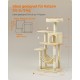 Feandrea Cat Scratching Post, 112cm High, Multi Level Cat Tree with 4 Scratching Posts, 2 Platforms, Hammock, Cave, Smoke Grey, PCT261G01 Feandrea Cat Scratching Post, 112cm High, Multi Level Cat Tree with 4 Scratching Posts, 2 Platforms, Hammock, Cave, Smoke Grey, PCT261G01