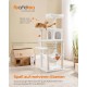 Feandrea Cat Scratching Post, 112cm High, Multi Level Cat Tree with 4 Scratching Posts, 2 Platforms, Hammock, Cave, Smoke Grey, PCT261G01 Feandrea Cat Scratching Post, 112cm High, Multi Level Cat Tree with 4 Scratching Posts, 2 Platforms, Hammock, Cave, Smoke Grey, PCT261G01