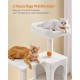 Feandrea Cat Scratching Post, 112cm High, Multi Level Cat Tree with 4 Scratching Posts, 2 Platforms, Hammock, Cave, Smoke Grey, PCT261G01 Feandrea Cat Scratching Post, 112cm High, Multi Level Cat Tree with 4 Scratching Posts, 2 Platforms, Hammock, Cave, Smoke Grey, PCT261G01