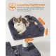 Feandrea Cat Scratching Post, 112cm High, Multi Level Cat Tree with 4 Scratching Posts, 2 Platforms, Hammock, Cave, Smoke Grey, PCT261G01 Feandrea Cat Scratching Post, 112cm High, Multi Level Cat Tree with 4 Scratching Posts, 2 Platforms, Hammock, Cave, Smoke Grey, PCT261G01