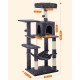 Feandrea Cat Scratching Post, 112cm High, Multi Level Cat Tree with 4 Scratching Posts, 2 Platforms, Hammock, Cave, Smoke Grey, PCT261G01 Feandrea Cat Scratching Post, 112cm High, Multi Level Cat Tree with 4 Scratching Posts, 2 Platforms, Hammock, Cave, Smoke Grey, PCT261G01