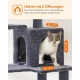 Feandrea Cat Scratching Post, 112cm High, Multi Level Cat Tree with 4 Scratching Posts, 2 Platforms, Hammock, Cave, Smoke Grey, PCT261G01 Feandrea Cat Scratching Post, 112cm High, Multi Level Cat Tree with 4 Scratching Posts, 2 Platforms, Hammock, Cave, Smoke Grey, PCT261G01