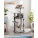 Feandrea Cat Scratching Post, 112cm High, Multi Level Cat Tree with 4 Scratching Posts, 2 Platforms, Hammock, Cave, Smoke Grey, PCT261G01 Feandrea Cat Scratching Post, 112cm High, Multi Level Cat Tree with 4 Scratching Posts, 2 Platforms, Hammock, Cave, Smoke Grey, PCT261G01