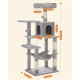 Feandrea Cat Scratching Post, 112cm High, Multi Level Cat Tree with 4 Scratching Posts, 2 Platforms, Hammock, Cave, Smoke Grey, PCT261G01 Feandrea Cat Scratching Post, 112cm High, Multi Level Cat Tree with 4 Scratching Posts, 2 Platforms, Hammock, Cave, Smoke Grey, PCT261G01