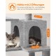 Feandrea Cat Scratching Post, 112cm High, Multi Level Cat Tree with 4 Scratching Posts, 2 Platforms, Hammock, Cave, Smoke Grey, PCT261G01 Feandrea Cat Scratching Post, 112cm High, Multi Level Cat Tree with 4 Scratching Posts, 2 Platforms, Hammock, Cave, Smoke Grey, PCT261G01