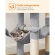 Feandrea Cat Scratching Post, 112cm High, Multi Level Cat Tree with 4 Scratching Posts, 2 Platforms, Hammock, Cave, Smoke Grey, PCT261G01 Feandrea Cat Scratching Post, 112cm High, Multi Level Cat Tree with 4 Scratching Posts, 2 Platforms, Hammock, Cave, Smoke Grey, PCT261G01