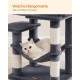 Feandrea Cat Scratching Post, 112cm High, Multi Level Cat Tree with 4 Scratching Posts, 2 Platforms, Hammock, Cave, Smoke Grey, PCT261G01 Feandrea Cat Scratching Post, 112cm High, Multi Level Cat Tree with 4 Scratching Posts, 2 Platforms, Hammock, Cave, Smoke Grey, PCT261G01