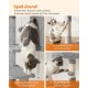 Feandrea Cat Scratching Post, 112cm High, Multi Level Cat Tree with 4 Scratching Posts, 2 Platforms, Hammock, Cave, Smoke Grey, PCT261G01 Feandrea Cat Scratching Post, 112cm High, Multi Level Cat Tree with 4 Scratching Posts, 2 Platforms, Hammock, Cave, Smoke Grey, PCT261G01