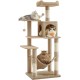 Feandrea Cat Scratching Post, 112cm High, Multi Level Cat Tree with 4 Scratching Posts, 2 Platforms, Hammock, Cave, Smoke Grey, PCT261G01 Feandrea Cat Scratching Post, 112cm High, Multi Level Cat Tree with 4 Scratching Posts, 2 Platforms, Hammock, Cave, Smoke Grey, PCT261G01