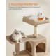Feandrea Cat Scratching Post, 112cm High, Multi Level Cat Tree with 4 Scratching Posts, 2 Platforms, Hammock, Cave, Smoke Grey, PCT261G01 Feandrea Cat Scratching Post, 112cm High, Multi Level Cat Tree with 4 Scratching Posts, 2 Platforms, Hammock, Cave, Smoke Grey, PCT261G01