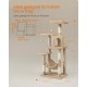 Feandrea Cat Scratching Post, 112cm High, Multi Level Cat Tree with 4 Scratching Posts, 2 Platforms, Hammock, Cave, Smoke Grey, PCT261G01 Feandrea Cat Scratching Post, 112cm High, Multi Level Cat Tree with 4 Scratching Posts, 2 Platforms, Hammock, Cave, Smoke Grey, PCT261G01