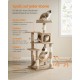 Feandrea Cat Scratching Post, 112cm High, Multi Level Cat Tree with 4 Scratching Posts, 2 Platforms, Hammock, Cave, Smoke Grey, PCT261G01 Feandrea Cat Scratching Post, 112cm High, Multi Level Cat Tree with 4 Scratching Posts, 2 Platforms, Hammock, Cave, Smoke Grey, PCT261G01