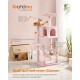 Feandrea Cat Scratching Post, 112cm High, Multi Level Cat Tree with 4 Scratching Posts, 2 Platforms, Hammock, Cave, Smoke Grey, PCT261G01 Feandrea Cat Scratching Post, 112cm High, Multi Level Cat Tree with 4 Scratching Posts, 2 Platforms, Hammock, Cave, Smoke Grey, PCT261G01