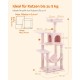Feandrea Cat Scratching Post, 112cm High, Multi Level Cat Tree with 4 Scratching Posts, 2 Platforms, Hammock, Cave, Smoke Grey, PCT261G01 Feandrea Cat Scratching Post, 112cm High, Multi Level Cat Tree with 4 Scratching Posts, 2 Platforms, Hammock, Cave, Smoke Grey, PCT261G01