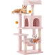 Feandrea Cat Scratching Post, 112cm High, Multi Level Cat Tree with 4 Scratching Posts, 2 Platforms, Hammock, Cave, Smoke Grey, PCT261G01 Feandrea Cat Scratching Post, 112cm High, Multi Level Cat Tree with 4 Scratching Posts, 2 Platforms, Hammock, Cave, Smoke Grey, PCT261G01