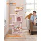 Feandrea Cat Scratching Post, 112cm High, Multi Level Cat Tree with 4 Scratching Posts, 2 Platforms, Hammock, Cave, Smoke Grey, PCT261G01 Feandrea Cat Scratching Post, 112cm High, Multi Level Cat Tree with 4 Scratching Posts, 2 Platforms, Hammock, Cave, Smoke Grey, PCT261G01