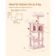 Feandrea Cat Scratching Post, 112cm High, Multi Level Cat Tree with 4 Scratching Posts, 2 Platforms, Hammock, Cave, Smoke Grey, PCT261G01 Feandrea Cat Scratching Post, 112cm High, Multi Level Cat Tree with 4 Scratching Posts, 2 Platforms, Hammock, Cave, Smoke Grey, PCT261G01
