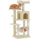 Feandrea Cat Scratching Post, 112cm High, Multi Level Cat Tree with 4 Scratching Posts, 2 Platforms, Hammock, Cave, Smoke Grey, PCT261G01 Feandrea Cat Scratching Post, 112cm High, Multi Level Cat Tree with 4 Scratching Posts, 2 Platforms, Hammock, Cave, Smoke Grey, PCT261G01