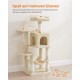 Feandrea Cat Scratching Post, 112cm High, Multi Level Cat Tree with 4 Scratching Posts, 2 Platforms, Hammock, Cave, Smoke Grey, PCT261G01 Feandrea Cat Scratching Post, 112cm High, Multi Level Cat Tree with 4 Scratching Posts, 2 Platforms, Hammock, Cave, Smoke Grey, PCT261G01
