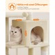 Feandrea Cat Scratching Post, 112cm High, Multi Level Cat Tree with 4 Scratching Posts, 2 Platforms, Hammock, Cave, Smoke Grey, PCT261G01 Feandrea Cat Scratching Post, 112cm High, Multi Level Cat Tree with 4 Scratching Posts, 2 Platforms, Hammock, Cave, Smoke Grey, PCT261G01