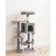 Feandrea Cat Scratching Post, 112cm High, Multi Level Cat Tree with 4 Scratching Posts, 2 Platforms, Hammock, Cave, Smoke Grey, PCT261G01 Feandrea Cat Scratching Post, 112cm High, Multi Level Cat Tree with 4 Scratching Posts, 2 Platforms, Hammock, Cave, Smoke Grey, PCT261G01