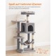 Feandrea Cat Scratching Post, 112cm High, Multi Level Cat Tree with 4 Scratching Posts, 2 Platforms, Hammock, Cave, Smoke Grey, PCT261G01 Feandrea Cat Scratching Post, 112cm High, Multi Level Cat Tree with 4 Scratching Posts, 2 Platforms, Hammock, Cave, Smoke Grey, PCT261G01