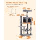 Feandrea Cat Scratching Post, 112cm High, Multi Level Cat Tree with 4 Scratching Posts, 2 Platforms, Hammock, Cave, Smoke Grey, PCT261G01 Feandrea Cat Scratching Post, 112cm High, Multi Level Cat Tree with 4 Scratching Posts, 2 Platforms, Hammock, Cave, Smoke Grey, PCT261G01