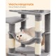 Feandrea Cat Scratching Post, 112cm High, Multi Level Cat Tree with 4 Scratching Posts, 2 Platforms, Hammock, Cave, Smoke Grey, PCT261G01 Feandrea Cat Scratching Post, 112cm High, Multi Level Cat Tree with 4 Scratching Posts, 2 Platforms, Hammock, Cave, Smoke Grey, PCT261G01