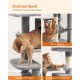 Feandrea Cat Scratching Post, 112cm High, Multi Level Cat Tree with 4 Scratching Posts, 2 Platforms, Hammock, Cave, Smoke Grey, PCT261G01 Feandrea Cat Scratching Post, 112cm High, Multi Level Cat Tree with 4 Scratching Posts, 2 Platforms, Hammock, Cave, Smoke Grey, PCT261G01