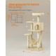 Feandrea Cat Scratching Post 143 cm High Multi-Tier Cat Tree with 4 Scratching Posts 2 Platforms Hammock Cave Cream White PCT161T01 Feandrea Cat Scratching Post 143 cm High Multi-Tier Cat Tree with 4 Scratching Posts 2 Platforms Hammock Cave Cream White PCT161T01