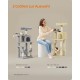 Feandrea Cat Scratching Post 143 cm High Multi-Tier Cat Tree with 4 Scratching Posts 2 Platforms Hammock Cave Cream White PCT161T01 Feandrea Cat Scratching Post 143 cm High Multi-Tier Cat Tree with 4 Scratching Posts 2 Platforms Hammock Cave Cream White PCT161T01
