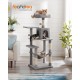 Feandrea Cat Scratching Post 143 cm High Multi-Tier Cat Tree with 4 Scratching Posts 2 Platforms Hammock Cave Cream White PCT161T01 Feandrea Cat Scratching Post 143 cm High Multi-Tier Cat Tree with 4 Scratching Posts 2 Platforms Hammock Cave Cream White PCT161T01