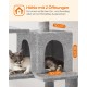 Feandrea Cat Scratching Post 143 cm High Multi-Tier Cat Tree with 4 Scratching Posts 2 Platforms Hammock Cave Cream White PCT161T01 Feandrea Cat Scratching Post 143 cm High Multi-Tier Cat Tree with 4 Scratching Posts 2 Platforms Hammock Cave Cream White PCT161T01
