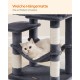 Feandrea Cat Scratching Post 143 cm High Multi-Tier Cat Tree with 4 Scratching Posts 2 Platforms Hammock Cave Cream White PCT161T01 Feandrea Cat Scratching Post 143 cm High Multi-Tier Cat Tree with 4 Scratching Posts 2 Platforms Hammock Cave Cream White PCT161T01
