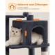 Feandrea Cat Scratching Post 143 cm High Multi-Tier Cat Tree with 4 Scratching Posts 2 Platforms Hammock Cave Cream White PCT161T01 Feandrea Cat Scratching Post 143 cm High Multi-Tier Cat Tree with 4 Scratching Posts 2 Platforms Hammock Cave Cream White PCT161T01