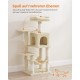 Feandrea Cat Scratching Post 143 cm High Multi-Tier Cat Tree with 4 Scratching Posts 2 Platforms Hammock Cave Cream White PCT161T01 Feandrea Cat Scratching Post 143 cm High Multi-Tier Cat Tree with 4 Scratching Posts 2 Platforms Hammock Cave Cream White PCT161T01