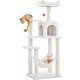 Feandrea Cat Scratching Post 143 cm High Multi-Tier Cat Tree with 4 Scratching Posts 2 Platforms Hammock Cave Cream White PCT161T01 Feandrea Cat Scratching Post 143 cm High Multi-Tier Cat Tree with 4 Scratching Posts 2 Platforms Hammock Cave Cream White PCT161T01