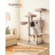 Feandrea Large Cat Scratching Post with Soft Cover for Large Cats Ombre Brown White PCT162M01 Feandrea Large Cat Scratching Post with Soft Cover for Large Cats Ombre Brown White PCT162M01