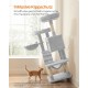 Feandrea Large Cat Scratching Post with Soft Cover for Large Cats Ombre Brown White PCT162M01 Feandrea Large Cat Scratching Post with Soft Cover for Large Cats Ombre Brown White PCT162M01