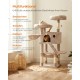 Feandrea Large Cat Scratching Post with Soft Cover for Large Cats Ombre Brown White PCT162M01 Feandrea Large Cat Scratching Post with Soft Cover for Large Cats Ombre Brown White PCT162M01